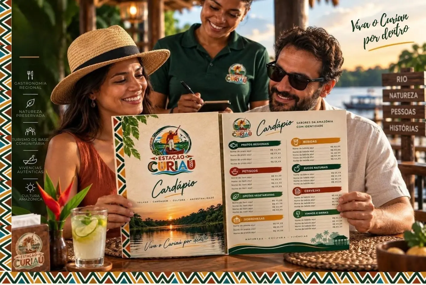 Aplicação da identidade Curiaú em experiência gastronômica