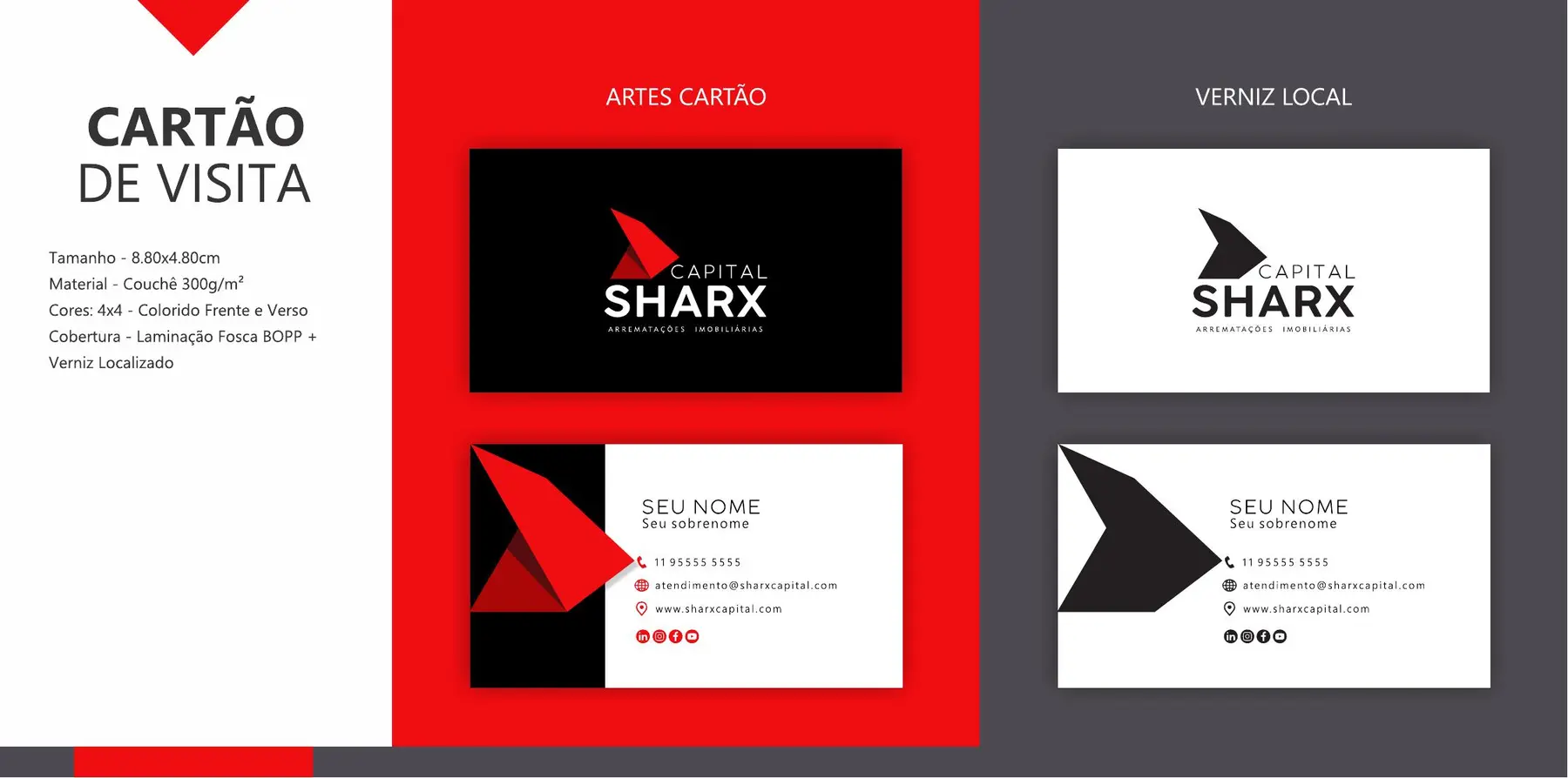 Cartões de visita Sharx Capital